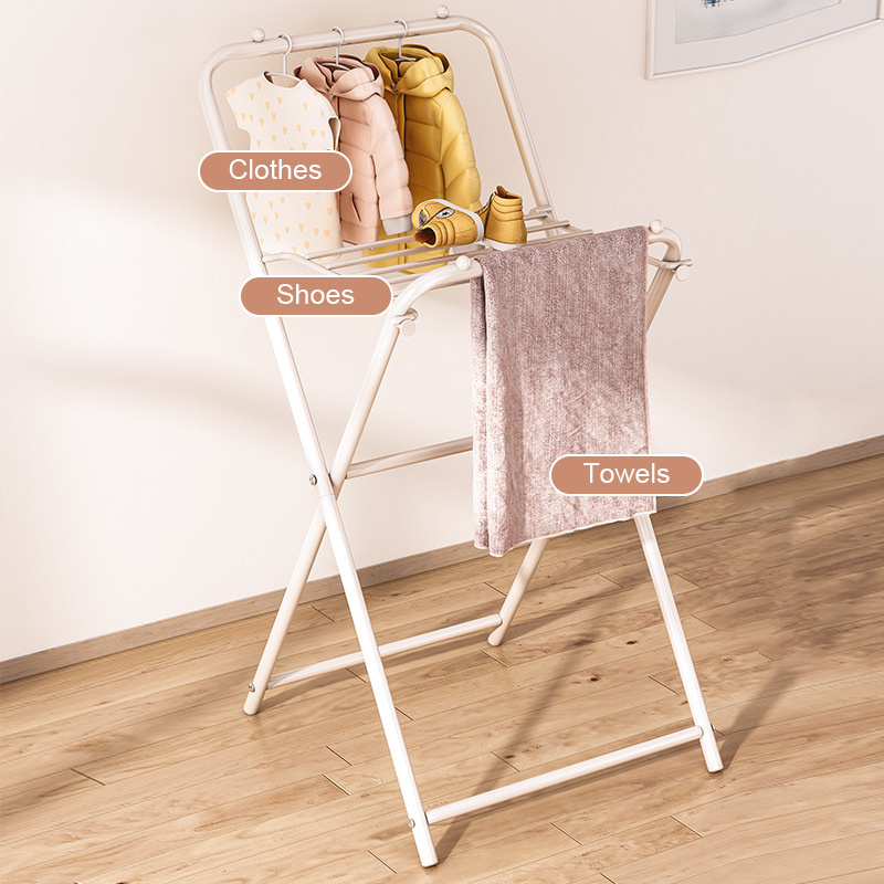 New Design Foldable Clothes Drying Rack Basics Laundry Drying Hanger Heavy Duty Compact Collapsible Clothes Drying Hanging Rack