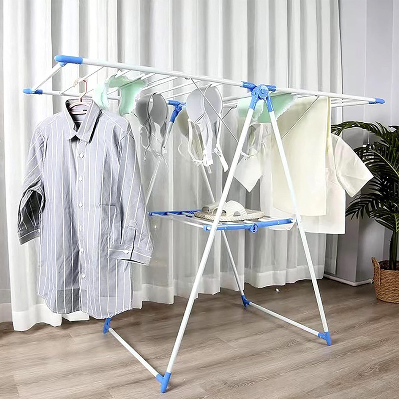 Freestanding Clothes Drying Rack Indoor Outdoor Household Collapsible Gullwing Drying Rack Wholesale Metal Clothes Hanger