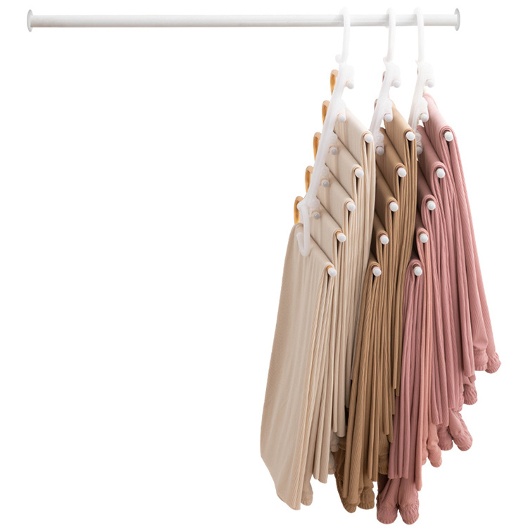 New design 5 layers folding magic metal pants clothe hanger rack  aluminum hanger for pants towels