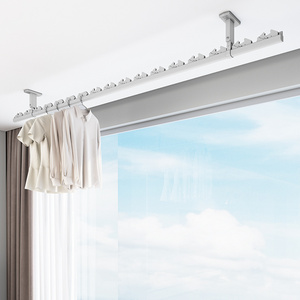 High quality Wall mounted drying rack with windproof clips ceiling drying rack clothes household clothes hangers