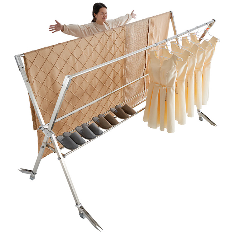 Best selling windproof cloth hanger stand with kickstand foldable drying rack clothes