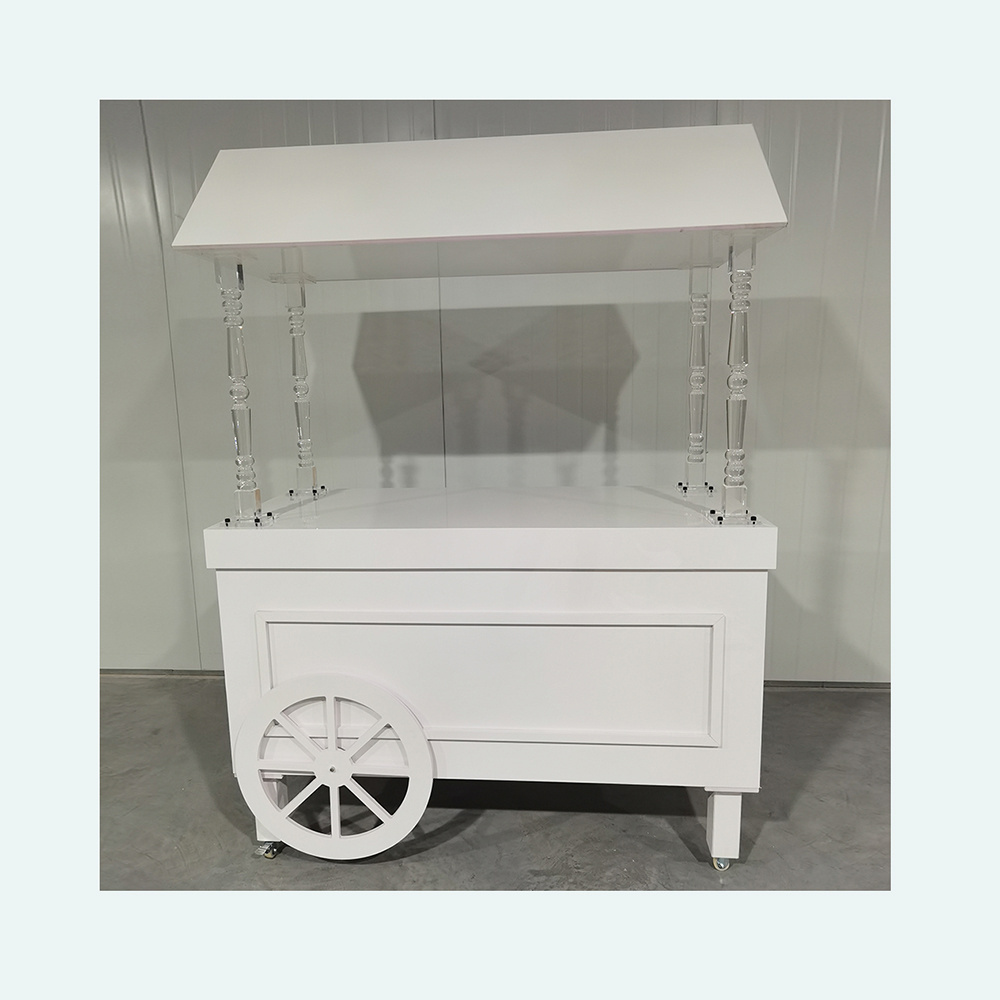 Mobile Foldable Modern Candy Cart  Flowers Bar Table Sweet Display Carts For Wedding Event Decoration