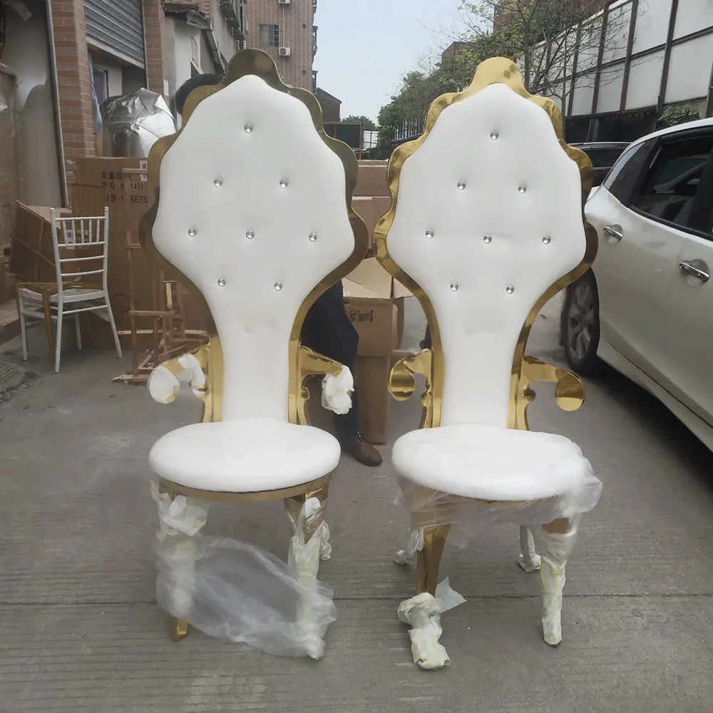 Wedding Stainless Steel High Back Leave Chairs Resin Dining aTble And Chairs For Events Party Luxury