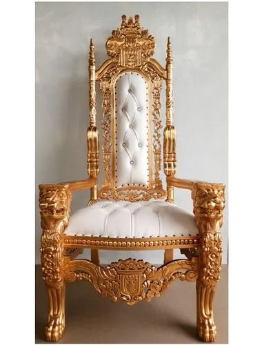 Luxury King and Queen High Back Cheaper European Neoclassical Carved King Throne Chairs For Wedding