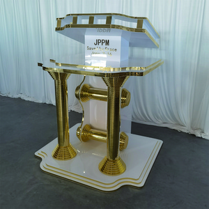 Exquisite Acrylic Church Pulpit Podium Customized Meeting Conference Hall Lecture Speech Presentation Luxury