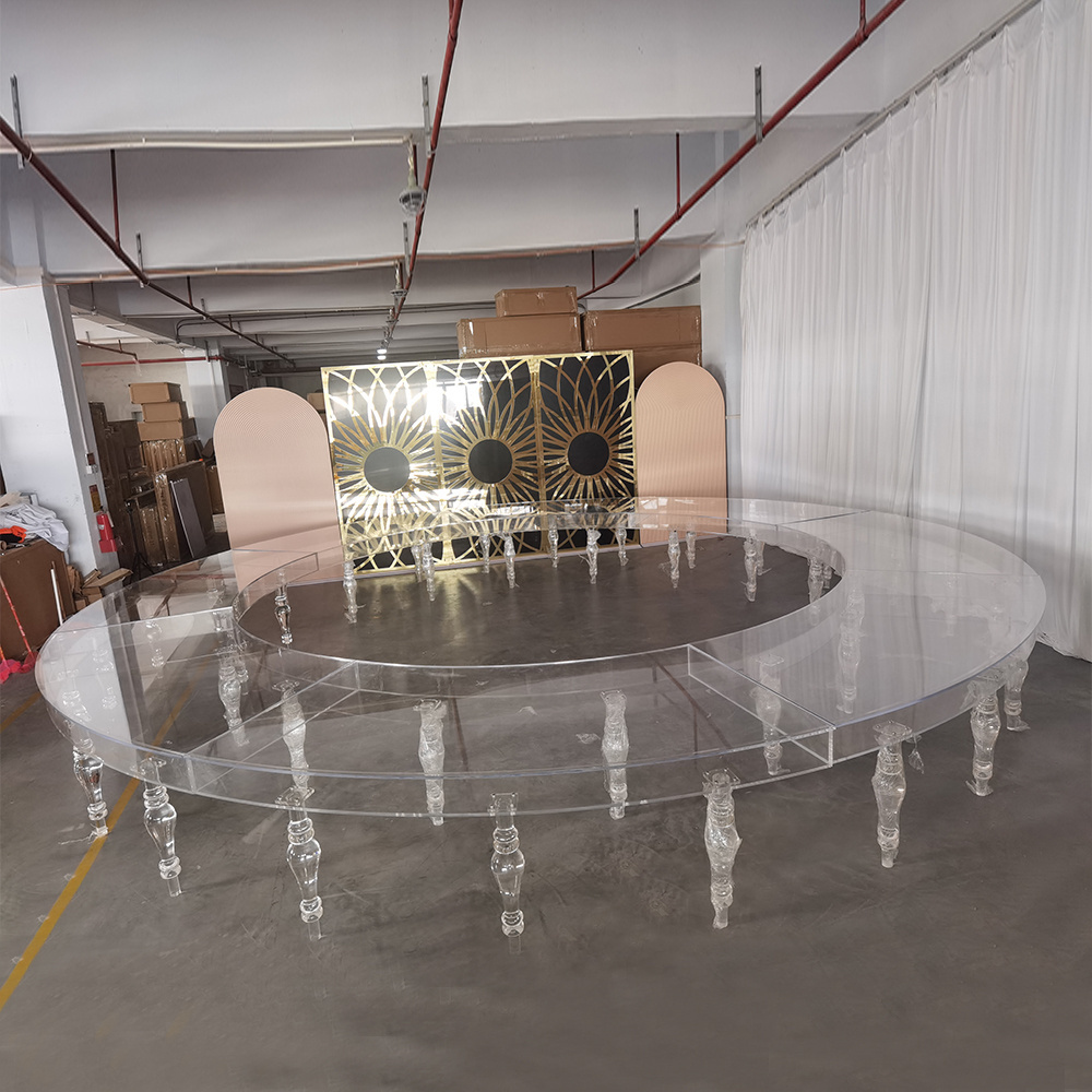 Circle Transparent Acrylic Foshan Wedding Dinning Table Furniture For Events Supplies