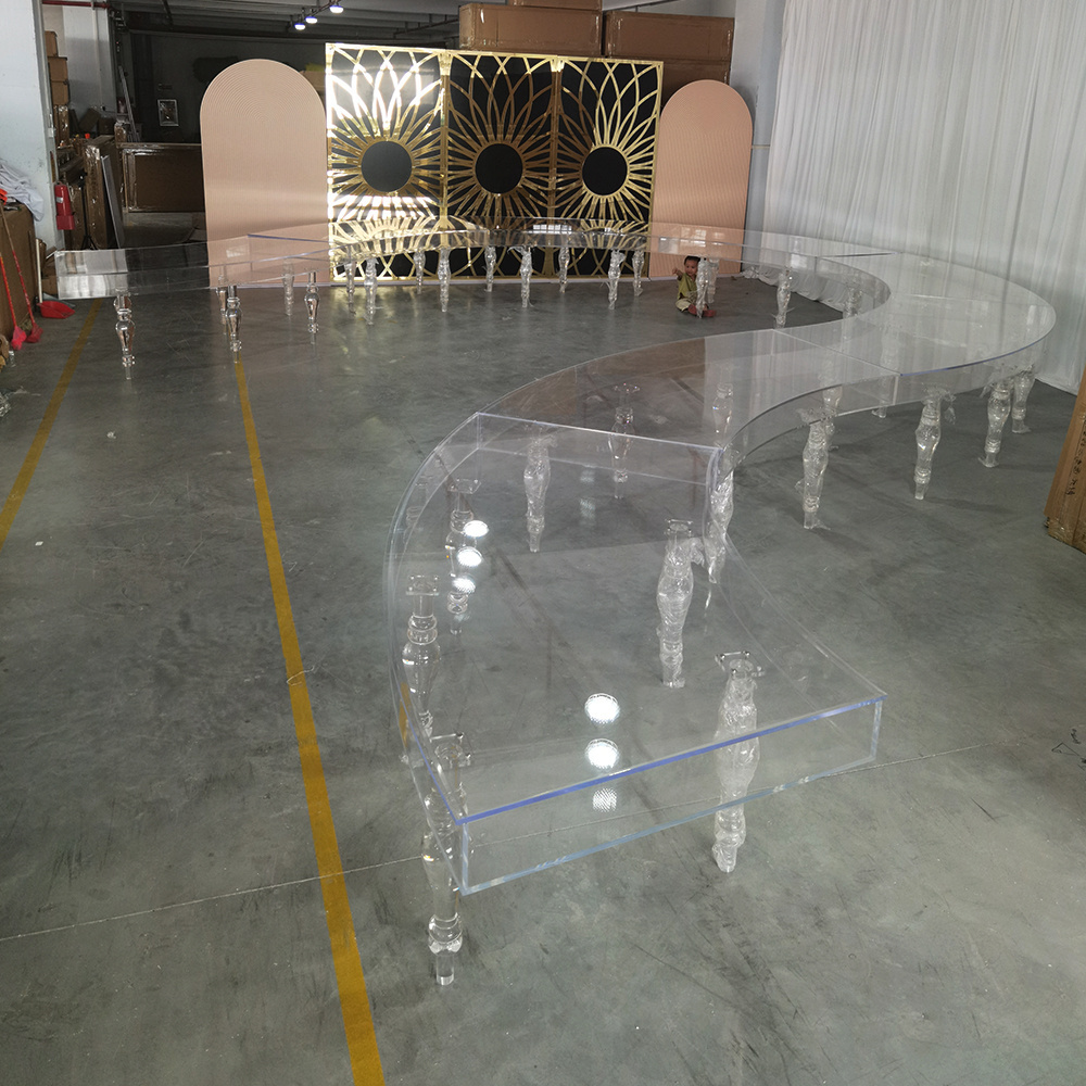 Circle Transparent Acrylic Foshan Wedding Dinning Table Furniture For Events Supplies