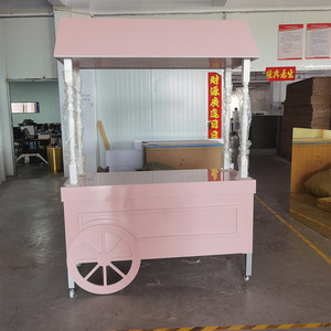 High Quality Display Cart White Wheels Display Candy Cart Outdoor Flower Cart For Wedding Decoration