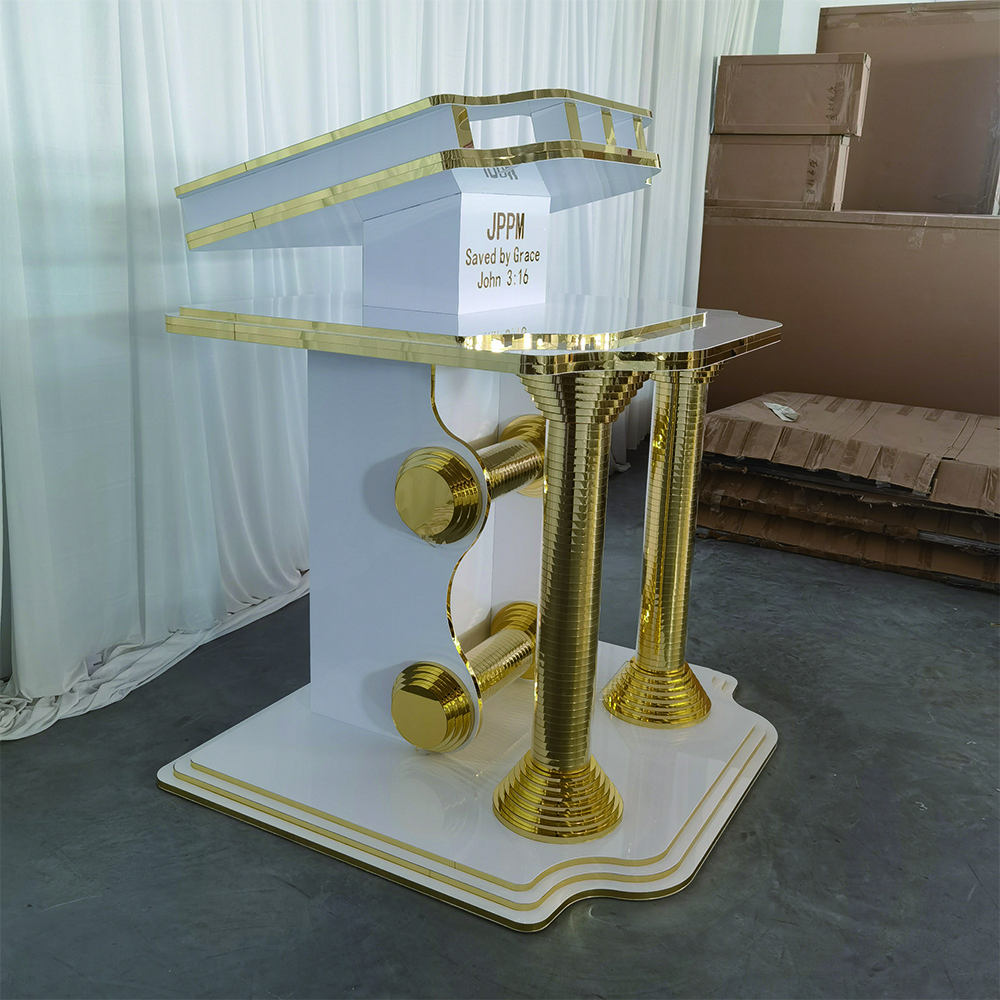 Exquisite Acrylic Church Pulpit Podium Customized Meeting Conference Hall Lecture Speech Presentation Luxury