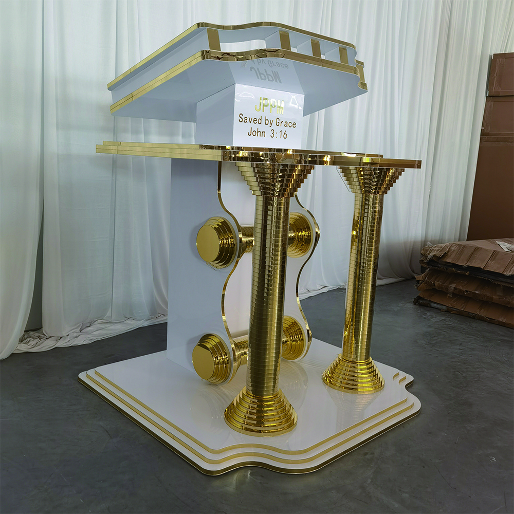 Exquisite Acrylic Church Pulpit Podium Customized Meeting Conference Hall Lecture Speech Presentation Luxury