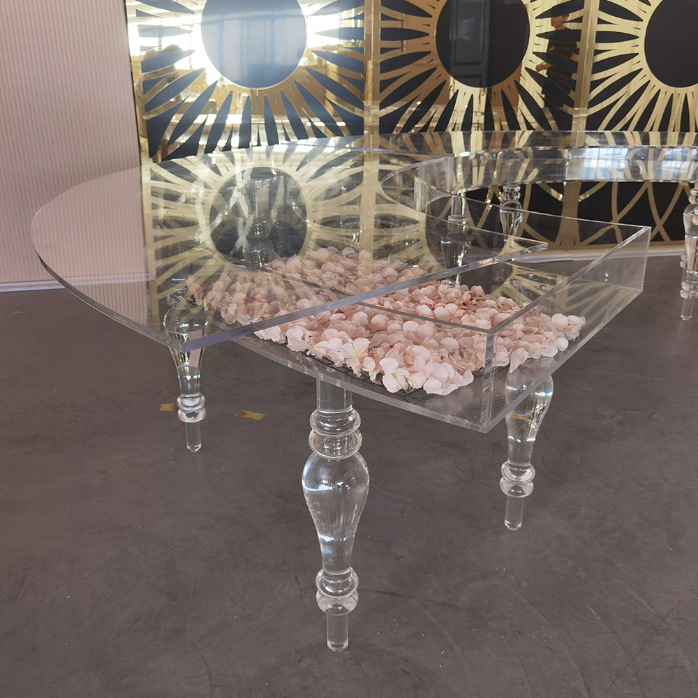 Circle Transparent Acrylic Foshan Wedding Dinning Table Furniture For Events Supplies