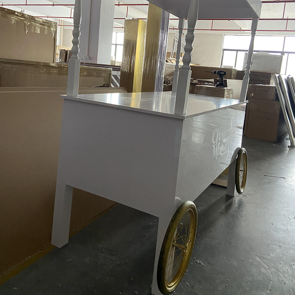 Modern Styling Custom Mobile Candy Cart With Wheels Coffee Carts For Sale