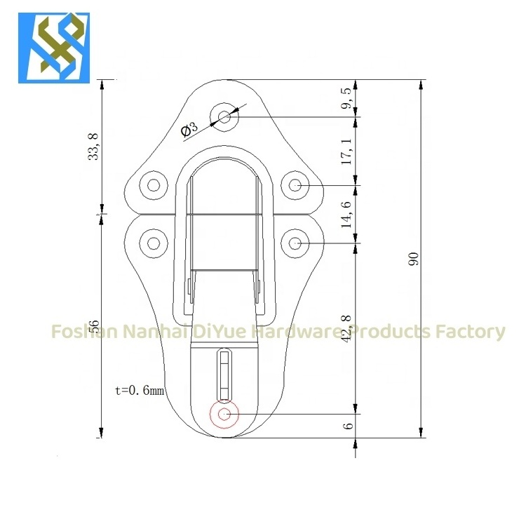 Hot Selling Customized Nickle Suitcase Briefcase Buckle Square Metal Clasp Box Clasps