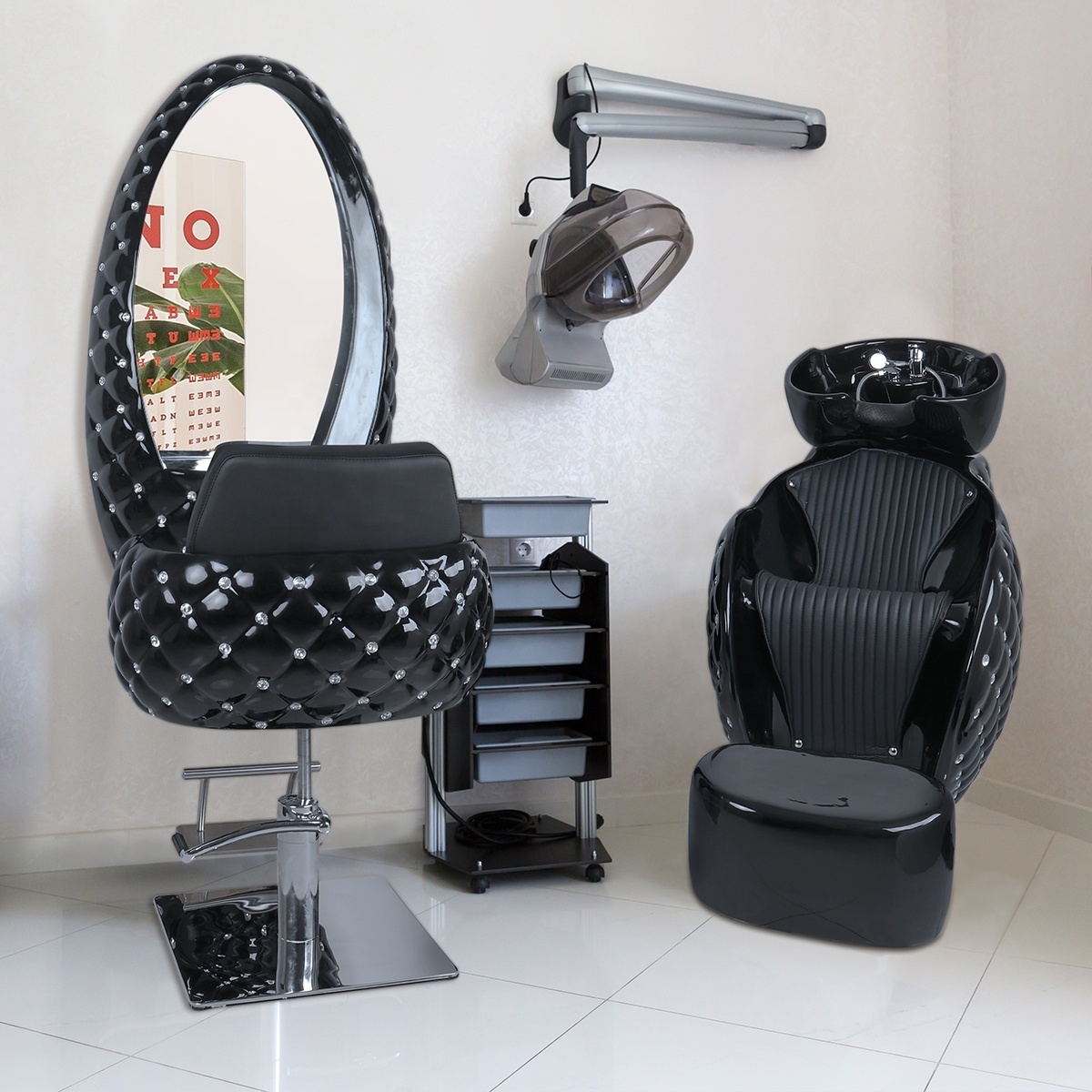 Hydraulic barber chair shampoo pedicure spa chair hair salon equipment mirror set furniture