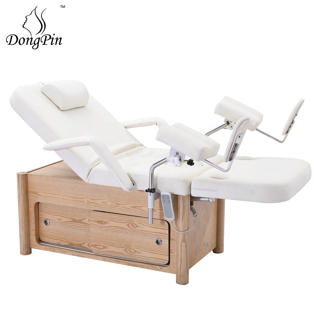 Wooden Electric Gynecological Examination Chair delivery table in Hospital Obstetric Exam Table with Stirrup