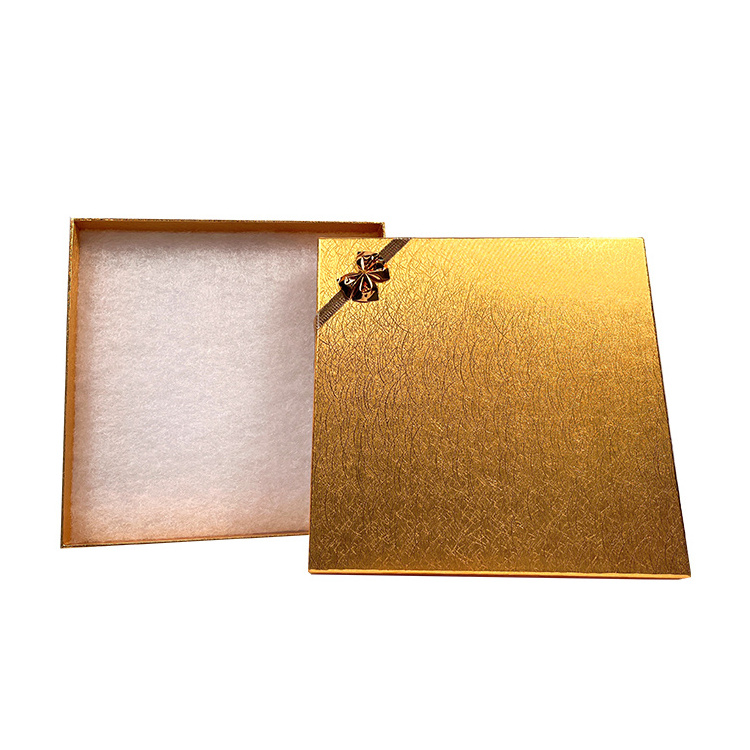 2024 Popular Design On Sale ECO Friendly Gold Paper jewelry box with Ribbon bow custom color logo size Gift box recyclable As gi