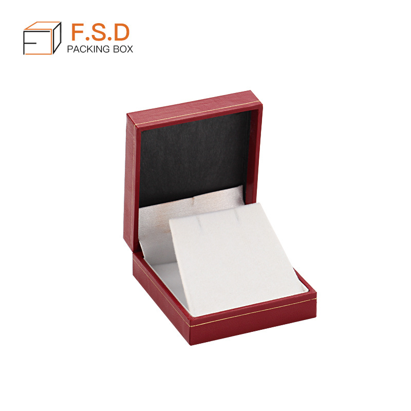 Luxury Custom Logo red color ECO Paper plastic Jewelry packing box for Ring Necklace Bracelet Jewelry Set box