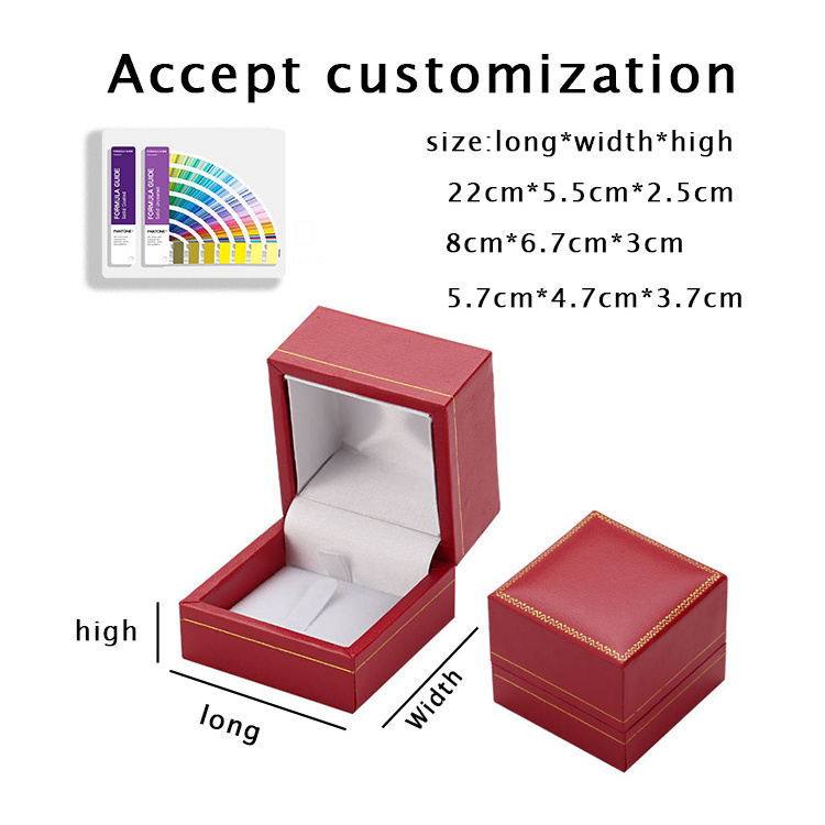 Luxury Custom Logo red color ECO Paper plastic Jewelry packing box for Ring Necklace Bracelet Jewelry Set box