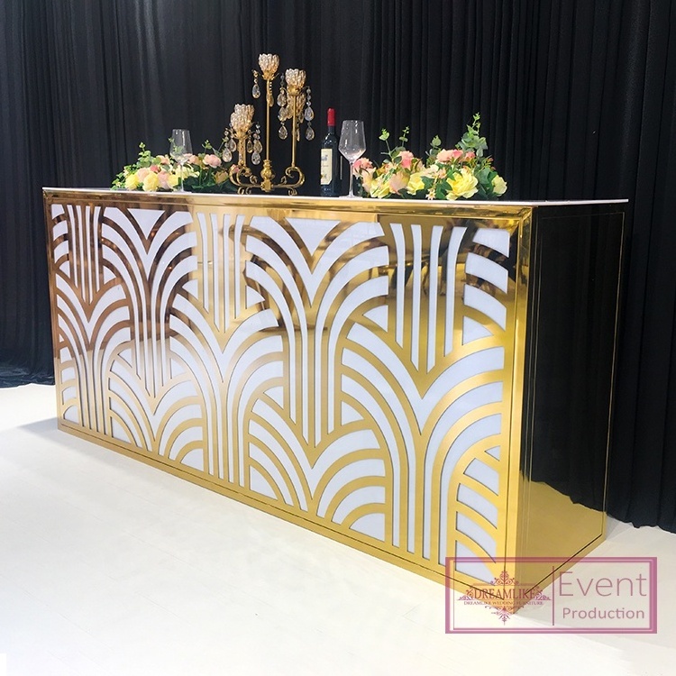 Night club bar rectangle stainless steel bar counter for wedding