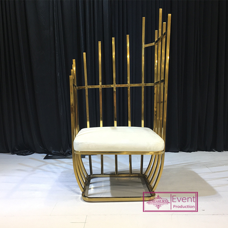 New Design Event Party Hotel Design Gold Stainless Steel Birdcage Wedding Chair For Sale