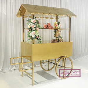 High quality stainless steel candy cart decorated wedding cake flower cart