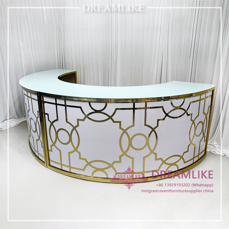 New Design Foldable Gold Stainless Steel 24k Pure Draw-Bar Box Bar Tables for Wedding Events Home Hotel Pub Furniture