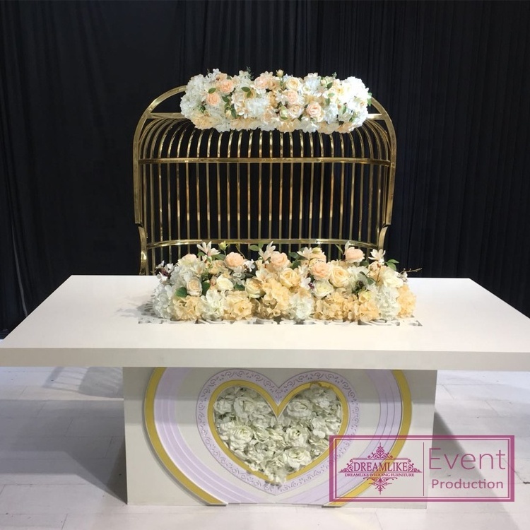 Wedding events  banquet table love heart PVC and flower decorative table wedding