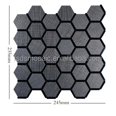 Hexagon Frame  Rose Gold PVC and Metal Peel and Stick Mosaic Decoration Tile