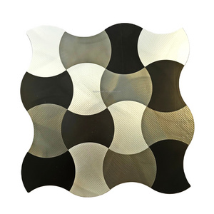 Black White Aluminum Self Adhesive Peel Stick Mosaic Tile