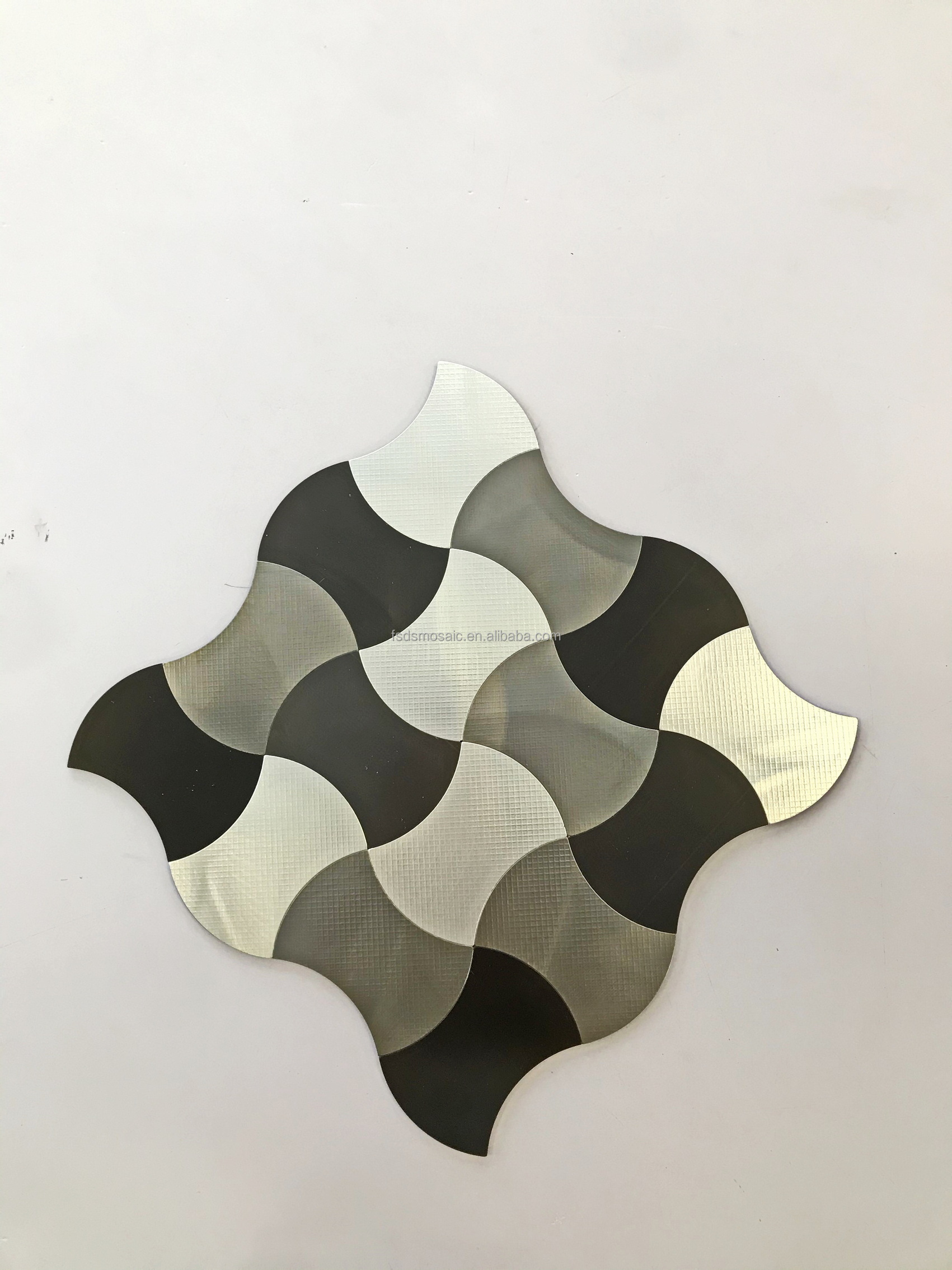 Black White Aluminum Self Adhesive Peel Stick Mosaic Tile