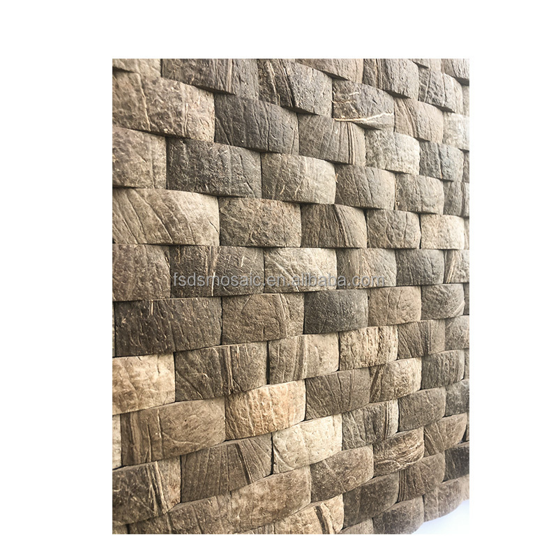 Natural 3d Pattern Coconut Decorative Wall Tile Lightweight Mosaic Wall Panel Mosaic Art