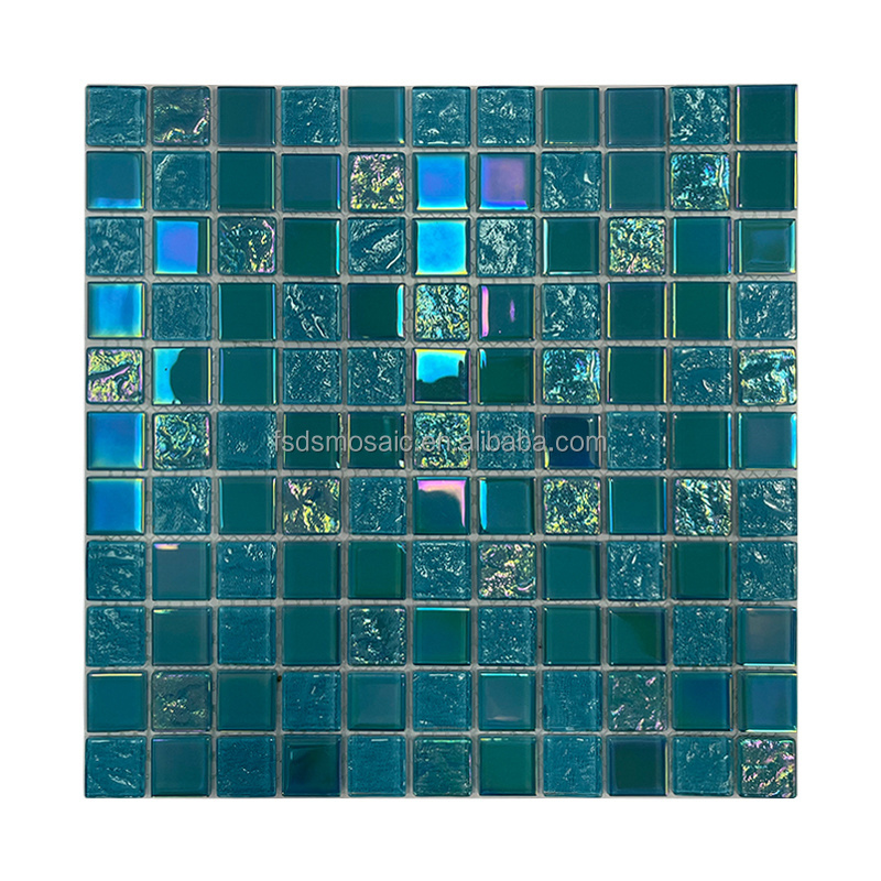 Swimming pool glass mosaic colorful  Iridescent tiles Strip Swimming Pool mosaic tile Wall Floor Decoration