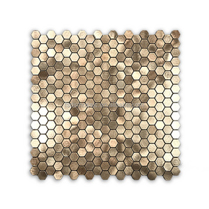 DS Golden Color Hexagon Shape Bathroom Ceiling Wall Tile Metal Mosaic Self Adhesive Mosaic