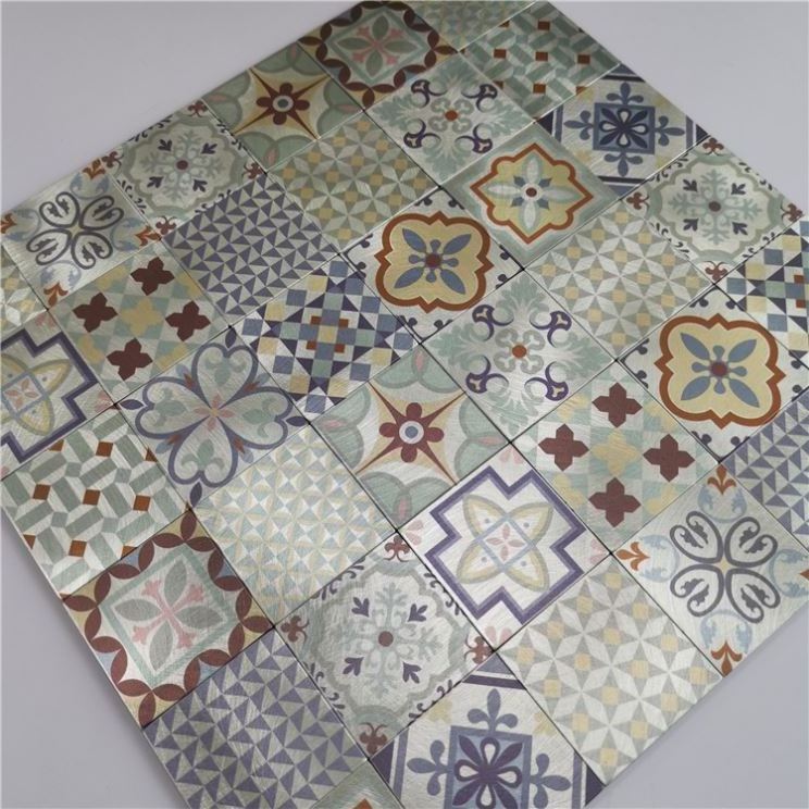 High Quality Indoor Decor backsplash Sticker Peel And Stick Square Wall Mosaic Tile