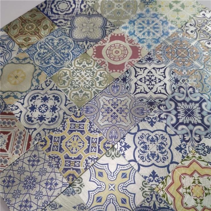 Peel And Stick Metal Mosaic Tile kitchen Bathroom wall backsplash cover stickers