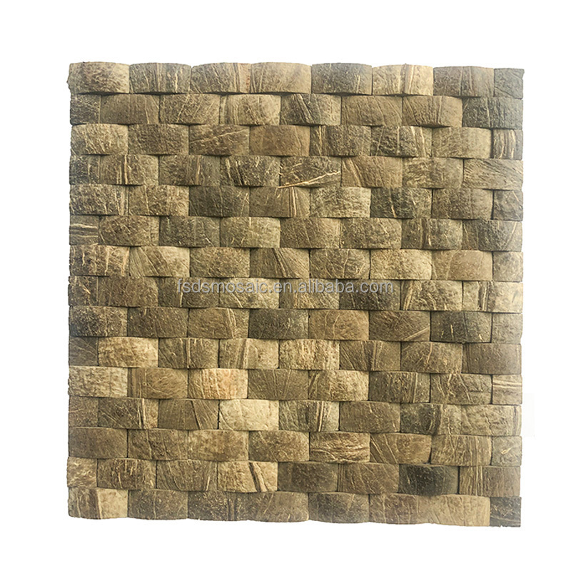 Natural 3d Pattern Coconut Decorative Wall Tile Lightweight Mosaic Wall Panel Mosaic Art