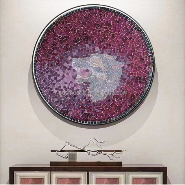 Customized Glass Mural Living Room Wall Decoration Handmade Artwork Bird Pattern Design Mural Mosaic Tiles