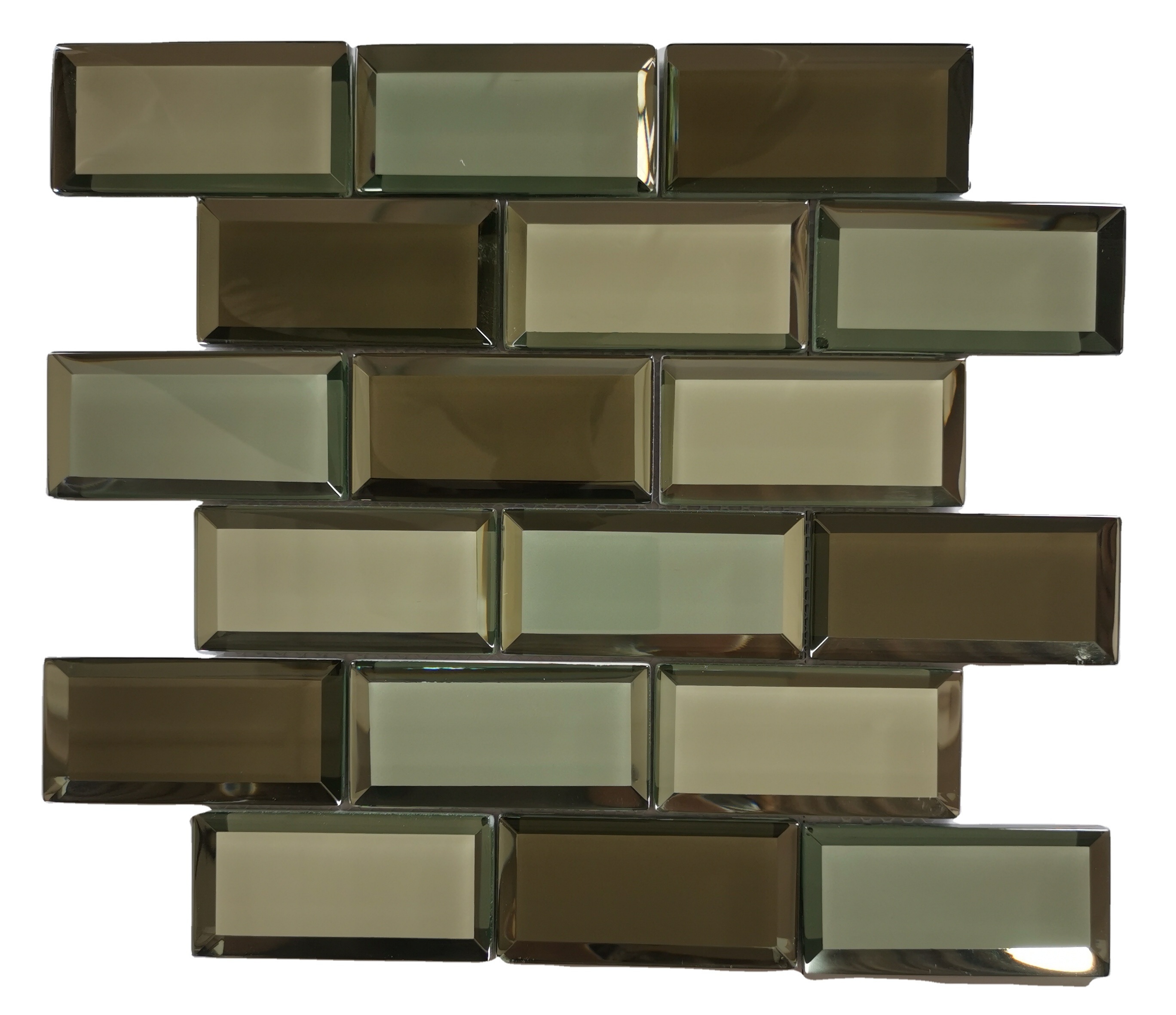 modern design Glass mixed stone Mosaic Herringbone kitchen Backsplash 2*6 Wall Subway tile