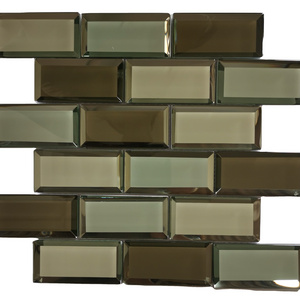 modern design Glass mixed stone Mosaic Herringbone kitchen Backsplash 2*6 Wall Subway tile