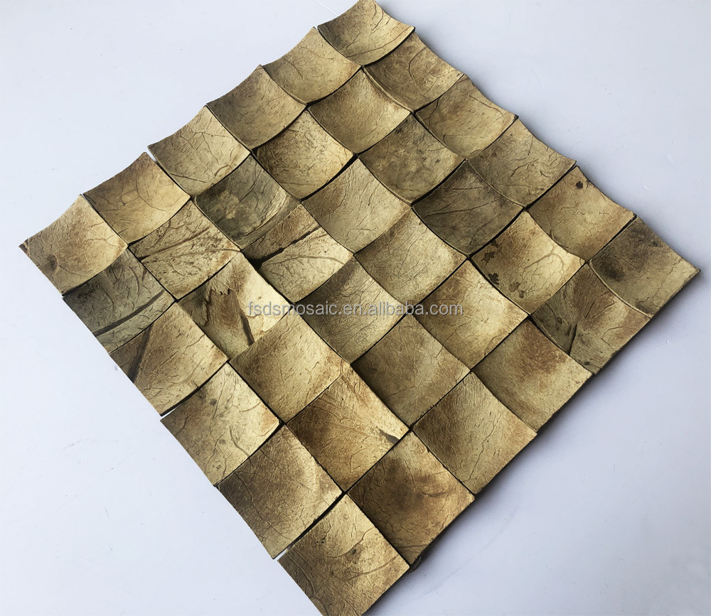 New Designed Decorative Nature Coconut  Wall Panels Coconut Wall Mosaic