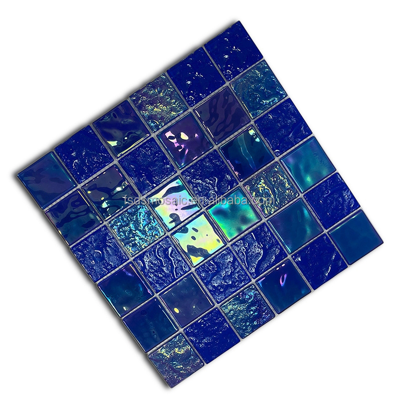 Swimming pool glass mosaic colorful  Iridescent tiles Strip Swimming Pool mosaic tile Wall Floor Decoration