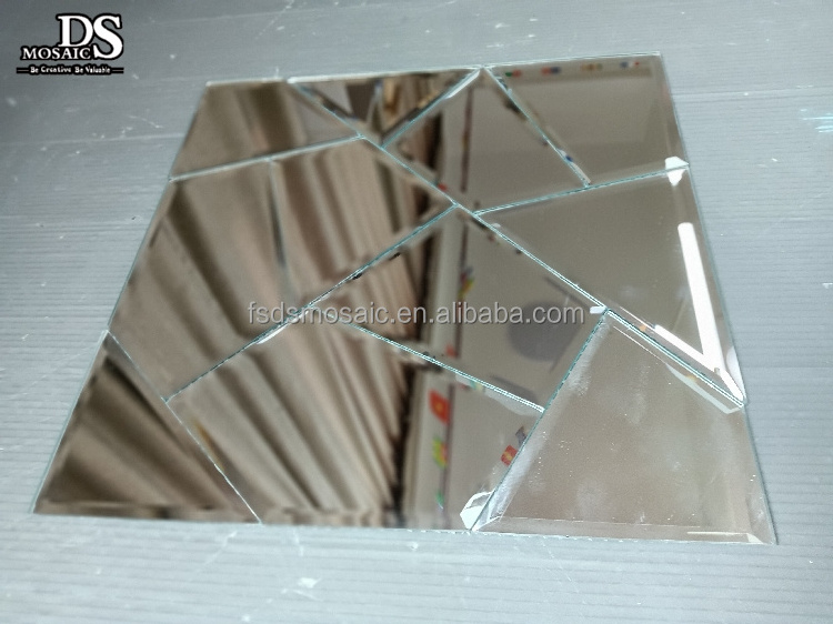 High quality factory price new arrival irregular mirror glass mosaic tile for wall