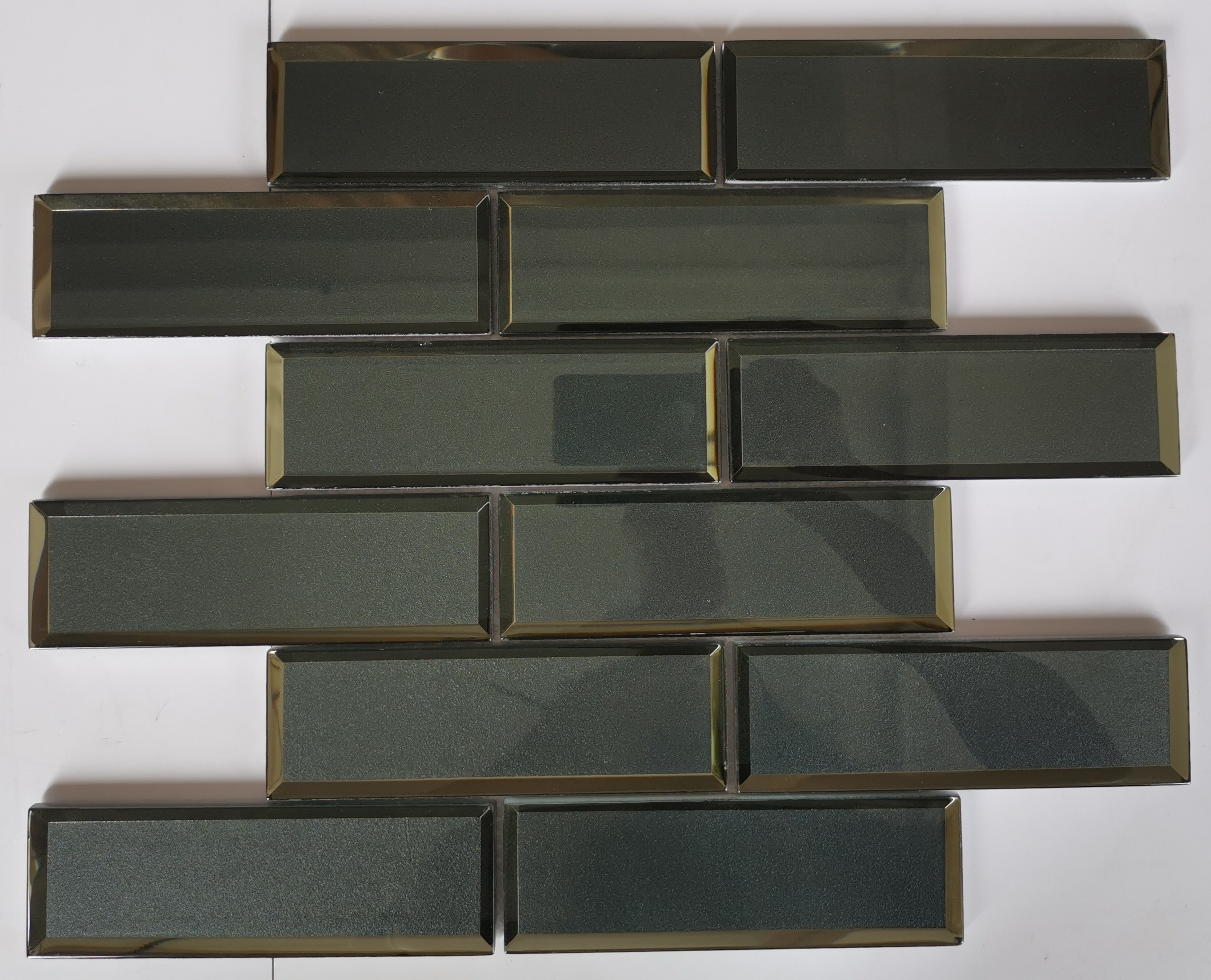 modern design Glass mixed stone Mosaic Herringbone kitchen Backsplash 2*6 Wall Subway tile