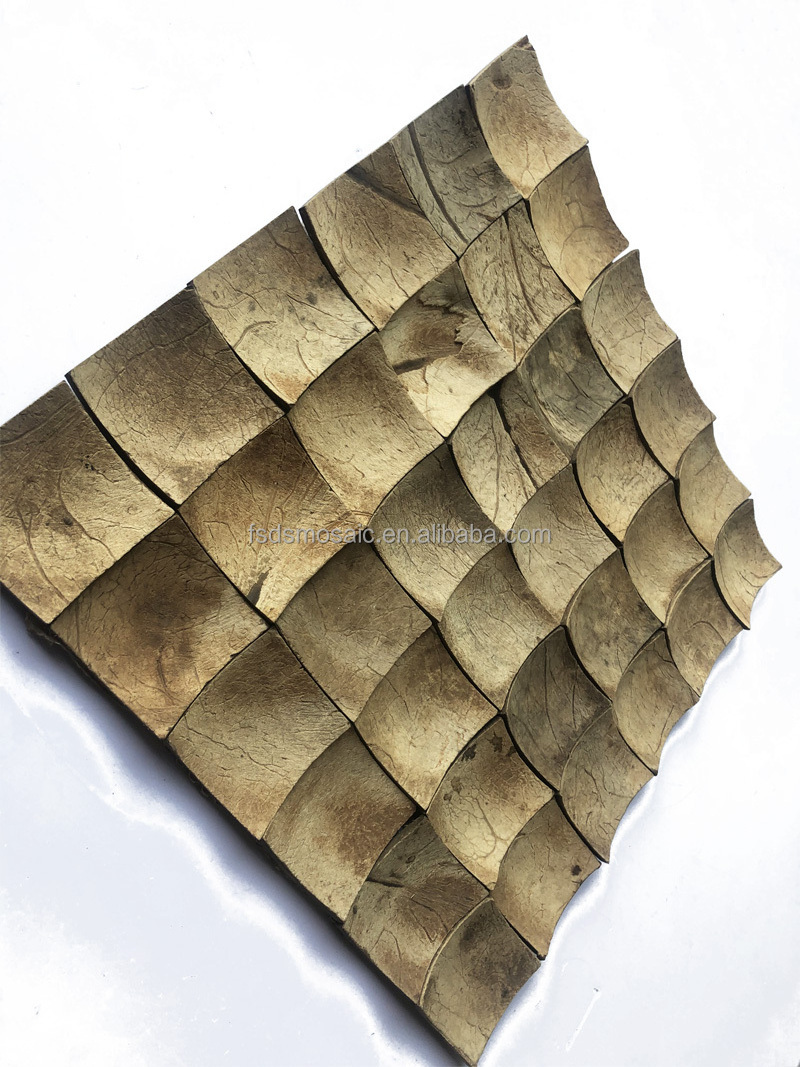 New Designed Decorative Nature Coconut  Wall Panels Coconut Wall Mosaic