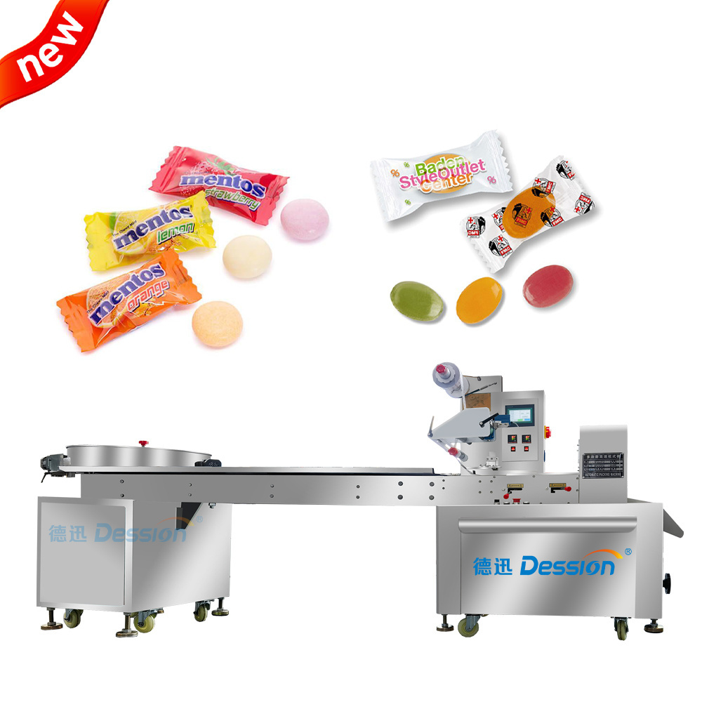 Automatic Single Bag Jelly Candy Pillow Pack Wrapping Machine Gummy Hard Candy Horizontal Packing Machine