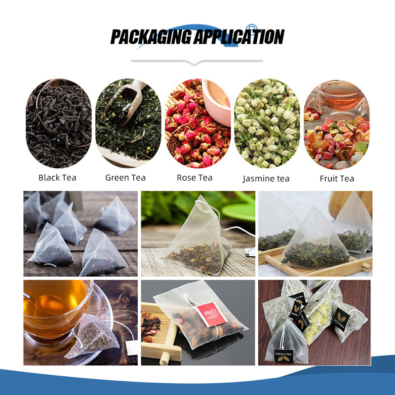 Ultrasonic Sealing Bag Rose Tea Weighing Packaging Machine Double Chamber Triangle Tea Sachet Packing Machine