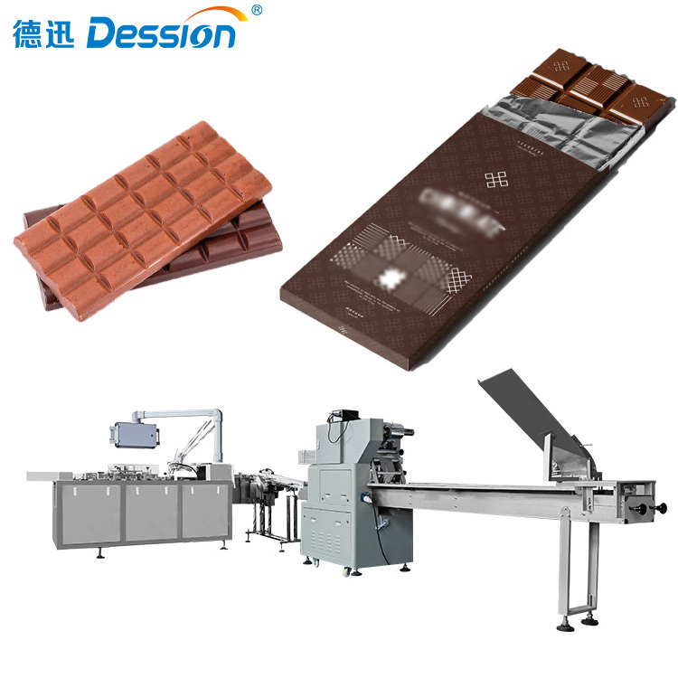 Full Automatic Flow Pack machine upper film reel and Box Cartoning Machine Chocolate Bars Pillow Type Packing Machine