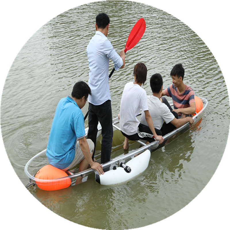 Polycarbonate transparent boat with boat and paddle polyethylene for sale sightseeing sale boats