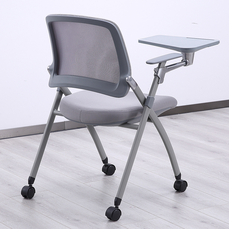 Guangdong Wholesale college university school training chair with casters classroom single student study plastic foldable chair