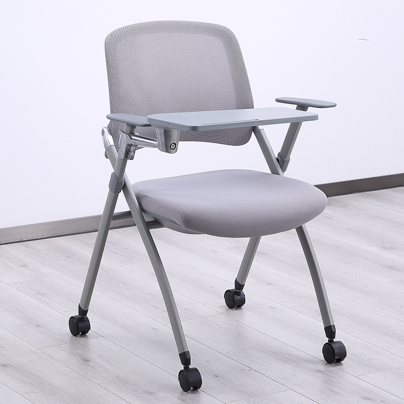 Guangdong Wholesale college university school training chair with casters classroom single student study plastic foldable chair